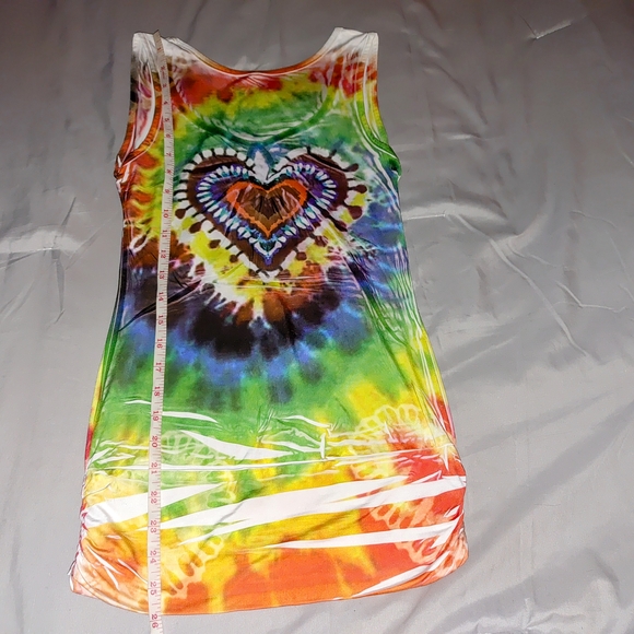Colorful Tie-Dye Heart Sleeveless Top S - Picture 4 of 5